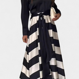 Nessia Long Striped Shirt Dress with Belt