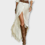 Western Elegance Button-Down Maxi Dress