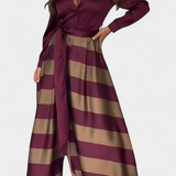 Nessia Long Striped Shirt Dress with Belt