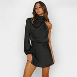 Asymmetrical Satin Dress