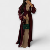 Stylish Cardigan and Dress Combination with Striped Decoration