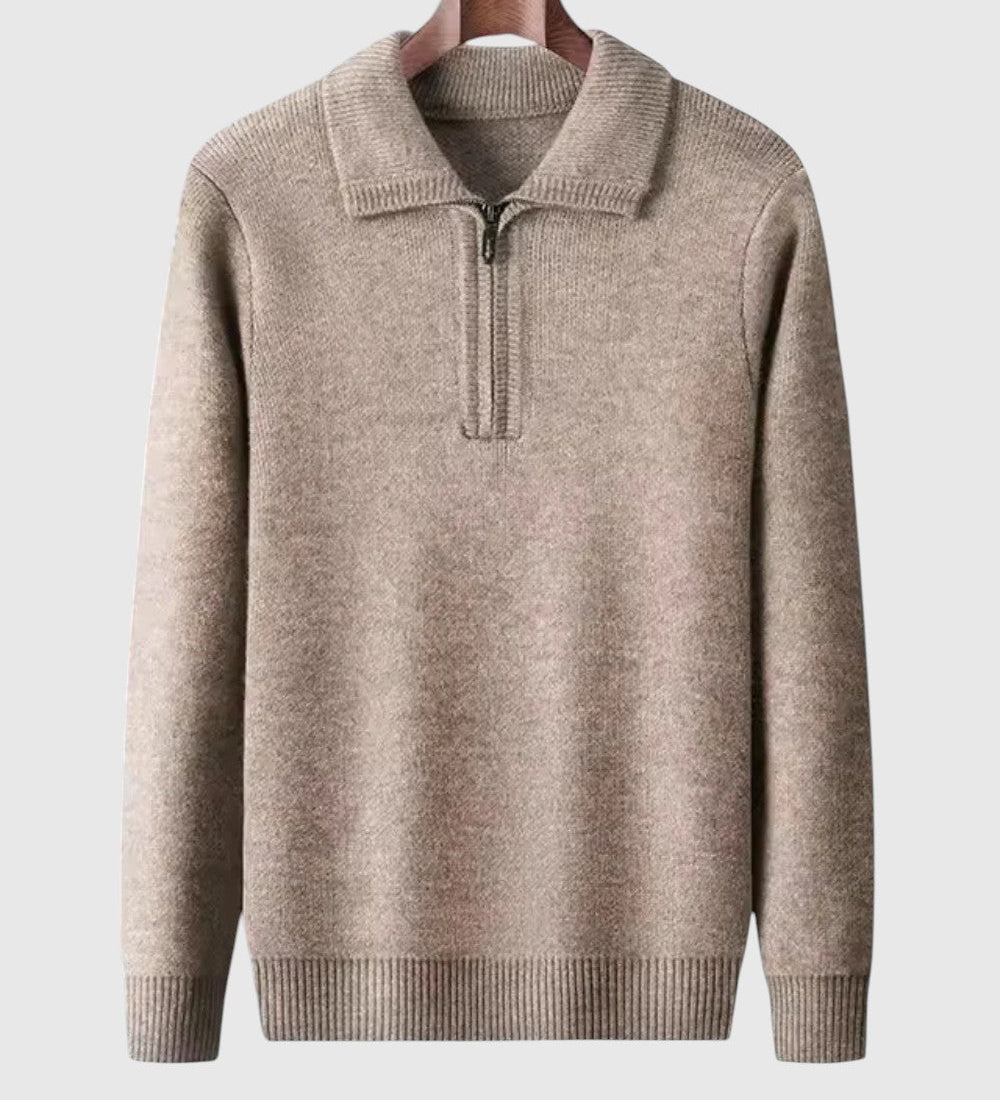 Luboš | Kašmírový svetr s čtvrtovým zipem Gstaad