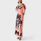 Stylish Tank Top with Palm and Tropical Bird Design