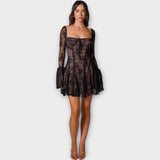 The Romantic Dress with Lace and Sheer Effect