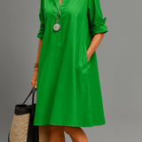 Bernadette - Luxusní smaragdové midi šaty