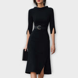 Sophisticated Belted Midi Dress