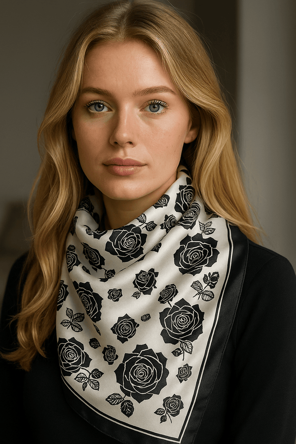 Elodie-huivi (100 % hedvábí – 68 cm)