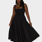 Timeless Airy Midi Dress with Elegant Line and Natural Movement