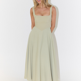 Elegant Midi Dress with Romantic Line