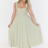 Elegant Midi Dress with Romantic Line