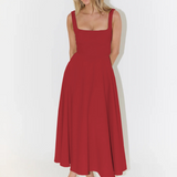 Elegant Midi Dress with Romantic Line