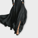 Elegant Black Maxi Skirt Turtleneck Top Set