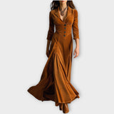 Vintage Velvet Buttoned Maxi Dress