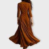 Vintage Velvet Buttoned Maxi Dress