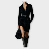 Vintage Suede Belted Mini Dress