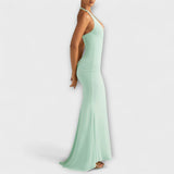 Elegant gala dress with an open back and stunning neckline
