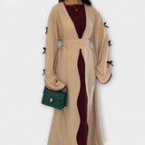 Stylish Cardigan and Dress Combination with Striped Decoration