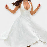 Midi Dress with Open Back and Corset Design