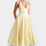 Midi Dress with Open Back and Corset Design