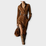 Vintage Suede Belted Mini Dress