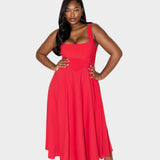 Timeless Airy Midi Dress with Elegant Line and Natural Movement