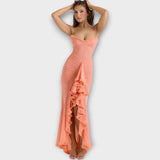 Elegant Ruffled Evening Gown