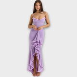 Elegant Ruffled Evening Gown