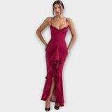 Elegant Ruffled Evening Gown